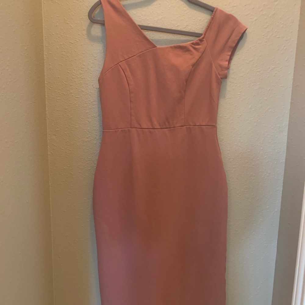 Lulu’s Asymmetrical Neck Sheath Dress